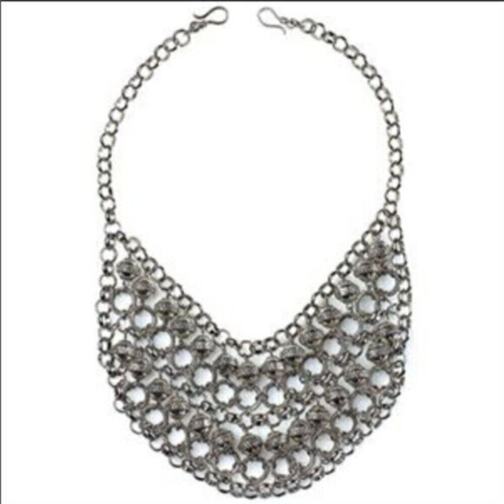 Mialisia Chain Silver Cleopatra Statement Necklace with Hooks